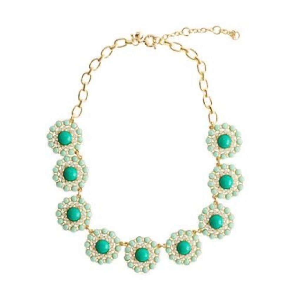 J Crew Statement Circle Aqua & Green Necklace ✨✨